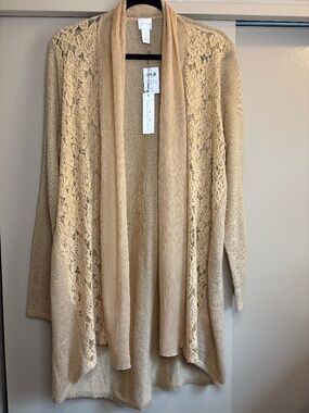 NWT Chicos lace long cardigan size 2